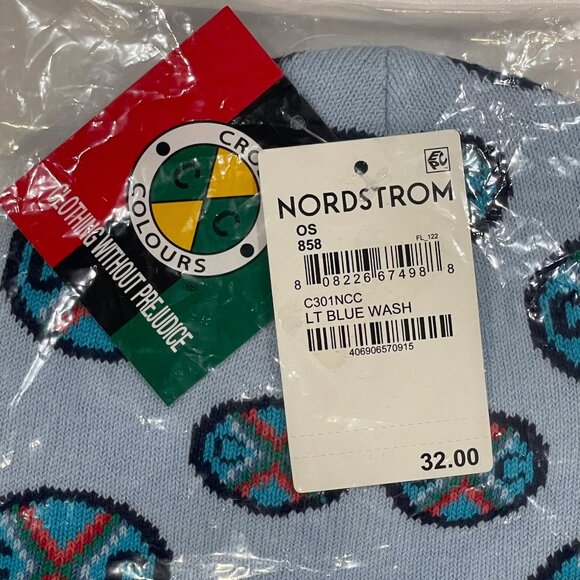 Cross Colours Beanie & Scarf Set — Logo Knit Light Blue — NWT Sealed Giftable - Picture 5 of 10